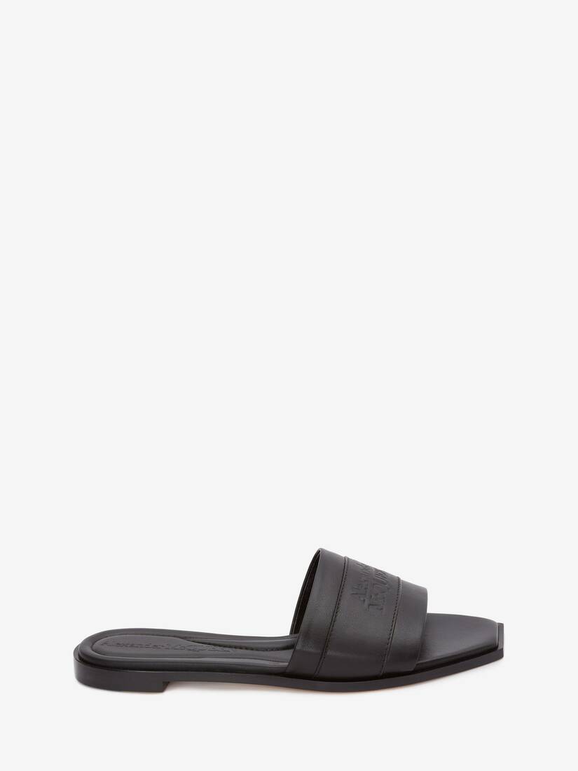 Sandalias Alexander McQueen Signature Slide Mujer - Negros - Mexico 273-DZCXRY